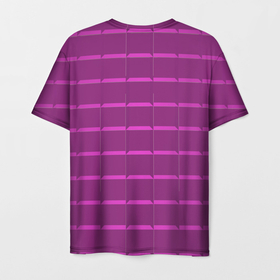 Мужская футболка 3D с принтом Сиреневая блестящая клетка в Кировске, 100% полиэфир | прямой крой, круглый вырез горловины, длина до линии бедер | 3д | клетка | полоска | сиреневый | фиолетовый