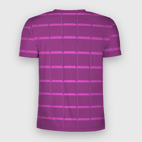 Мужская футболка 3D Slim с принтом Сиреневая блестящая клетка в Кировске, 100% полиэстер с улучшенными характеристиками | приталенный силуэт, круглая горловина, широкие плечи, сужается к линии бедра | Тематика изображения на принте: 3д | клетка | полоска | сиреневый | фиолетовый
