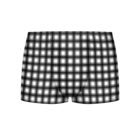 Мужские трусы 3D с принтом Black and white trendy checkered pattern в Белгороде, 50% хлопок, 50% полиэстер | классическая посадка, на поясе мягкая тканевая резинка | Тематика изображения на принте: black and white | checkered pattern | trendy | в клетку | геометрический узор | клетчатый узор | модный | черно белая клетка