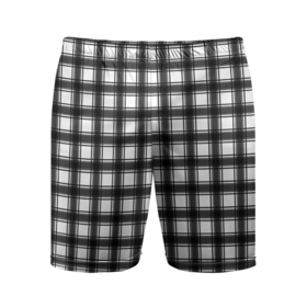 Мужские шорты спортивные с принтом Black and white trendy checkered pattern в Курске,  |  | black and white | checkered pattern | trendy | в клетку | геометрический узор | клетчатый узор | модный | черно белая клетка