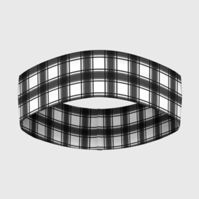 Повязка на голову 3D с принтом Black and white trendy checkered pattern в Новосибирске,  |  | black and white | checkered pattern | trendy | в клетку | геометрический узор | клетчатый узор | модный | черно белая клетка