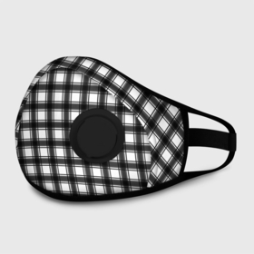 Маска из неопрена с принтом Black and white trendy checkered pattern в Ханты-Майнсийске, неопрен 100% | Форма огибающая нос. Резинки для ушей с дополнительной резинкой на затылке. Клапан для выдоха для активного дыхания при занятиях спортом. Эластичный материал маски и окантовки для лучшего растяжения и прилегания маски.  | Тематика изображения на принте: black and white | checkered pattern | trendy | в клетку | геометрический узор | клетчатый узор | модный | черно белая клетка