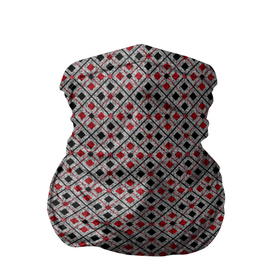Бандана-труба 3D с принтом Красный, черный квадраты на гранжевом сером в Санкт-Петербурге, 100% полиэстер, ткань с особыми свойствами — Activecool | плотность 150‒180 г/м2; хорошо тянется, но сохраняет форму | black | checkered | geometric | gray | grunge | plaid | red | red and black | squares | в клетку | геометрический | гранжевый | квадраты | клетчатый | красный | красный и черный | плед | серый | черный
