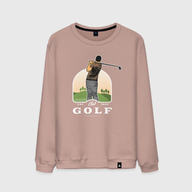 Мужской свитшот хлопок с принтом Гольф на поле , 100% хлопок |  | golf | гольф | гольф на поле | игра | клюшка