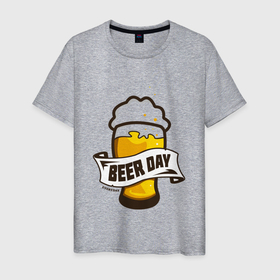 Мужская футболка хлопок с принтом Пивной напиток в Тюмени, 100% хлопок | прямой крой, круглый вырез горловины, длина до линии бедер, слегка спущенное плечо. | арт | иллюстрации | напиток | пенный