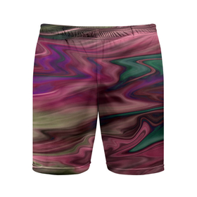 Мужские шорты спортивные с принтом Абстрактный размытый узор в розово зеленых цветах в Курске,  |  | abstract | abstract pattern | blur pattern | абстрактный узор | размытый узор | розовый