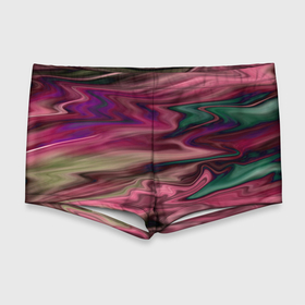 Мужские купальные плавки 3D с принтом Абстрактный размытый узор в розово зеленых цветах в Курске, Полиэстер 85%, Спандекс 15% |  | abstract | abstract pattern | blur pattern | абстрактный узор | размытый узор | розовый