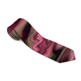 Галстук 3D с принтом Абстрактный размытый узор в розово зеленых цветах в Курске, 100% полиэстер | Длина 148 см; Плотность 150-180 г/м2 | abstract | abstract pattern | blur pattern | абстрактный узор | размытый узор | розовый