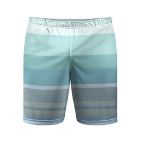 Мужские шорты спортивные с принтом Морские линии в Новосибирске,  |  | бирюзовый | лазурный | линии | море | морская волна | морской | небесный | сине зеленый