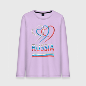 Мужской лонгслив хлопок с принтом Российский трехцветный флаг сердечками , 100% хлопок |  | 3д | патриотизм | россия | сердце | триколор | флаг
