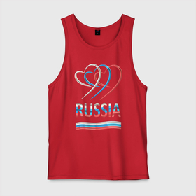 Мужская майка хлопок с принтом Российский трехцветный флаг сердечками в Белгороде, 100% хлопок |  | Тематика изображения на принте: 3д | патриотизм | россия | сердце | триколор | флаг