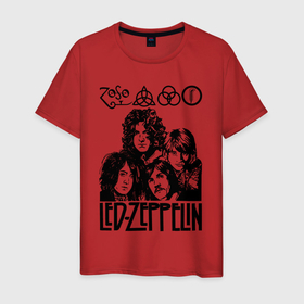 Мужская футболка хлопок с принтом Led Zeppelin Black в Белгороде, 100% хлопок | прямой крой, круглый вырез горловины, длина до линии бедер, слегка спущенное плечо. | british | england | folk | hardcore | hardrock | led zeppelin | metal | music | punk | retro | rock | usa | гранж | джимми пейдж | лед цеппелин | метал | музыка | панк | ретро | роберт плант | рок | сша | фолк