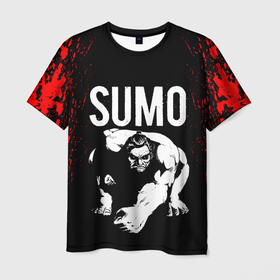 Мужская футболка 3D с принтом Мощный сумоист в Курске, 100% полиэфир | прямой крой, круглый вырез горловины, длина до линии бедер | sumo | боевые искусства | борец сумо | борьба сумо | единоборства | мощный | рикиси | сумо | сумоист