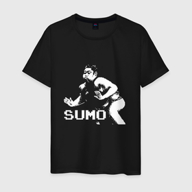 Мужская футболка хлопок с принтом Sumo pixel art в Кировске, 100% хлопок | прямой крой, круглый вырез горловины, длина до линии бедер, слегка спущенное плечо. | 