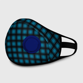 Маска из неопрена с принтом Black and blue plaid в городе Новоалтайск, неопрен 100% | Форма огибающая нос. Резинки для ушей с дополнительной резинкой на затылке. Клапан для выдоха для активного дыхания при занятиях спортом. Эластичный материал маски и окантовки для лучшего растяжения и прилегания маски.  | black and blue | plaid | plaid pattern | клетка | клетчатый узор | синий | черный | шотландка
