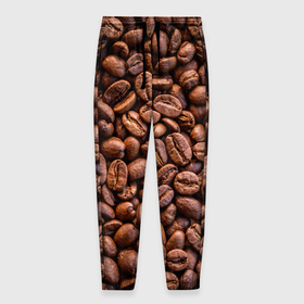 Мужские брюки 3D с принтом Зерна жареного кофе в Тюмени, 100% полиэстер | манжеты по низу, эластичный пояс регулируется шнурком, по бокам два кармана без застежек, внутренняя часть кармана из мелкой сетки | Тематика изображения на принте: coffee | кофе | кофейные зерна | текстура