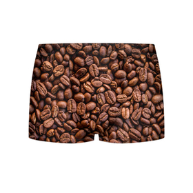 Мужские трусы 3D с принтом Зерна жареного кофе в Тюмени, 50% хлопок, 50% полиэстер | классическая посадка, на поясе мягкая тканевая резинка | coffee | кофе | кофейные зерна | текстура