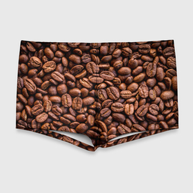 Мужские купальные плавки 3D с принтом Зерна жареного кофе в Тюмени, Полиэстер 85%, Спандекс 15% |  | coffee | кофе | кофейные зерна | текстура
