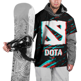 Накидка на куртку 3D с принтом Dota в стиле Glitch   Баги Графики на темном фоне в Новосибирске, 100% полиэстер |  | Тематика изображения на принте: dota | glitch | logo | баги | глитч | дота | игра | игры | лого | логотип | символ | соты