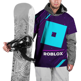Накидка на куртку 3D с принтом Символ Roblox в неоновых цветах на темном фоне в Курске, 100% полиэстер |  | logo | neon | roblox | игра | игры | лого | логотип | неон | роблокс | символ