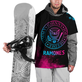 Накидка на куртку 3D с принтом Ramones Neon Gradient в Белгороде, 100% полиэстер |  | Тематика изображения на принте: 