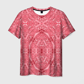 Мужская футболка 3D с принтом Red ornament Arabic в Белгороде, 100% полиэфир | прямой крой, круглый вырез горловины, длина до линии бедер | Тематика изображения на принте: red | rnament arabic | абстрактный узор | арабский | орнамент | этнический