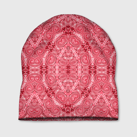 Шапка 3D с принтом Red ornament Arabic в Новосибирске, 100% полиэстер | универсальный размер, печать по всей поверхности изделия | red | rnament arabic | абстрактный узор | арабский | орнамент | этнический