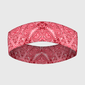 Повязка на голову 3D с принтом Red ornament Arabic в Петрозаводске,  |  | red | rnament arabic | абстрактный узор | арабский | орнамент | этнический