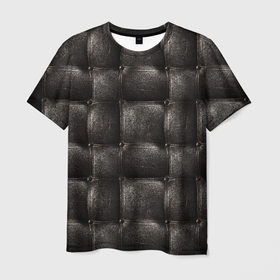 Мужская футболка 3D с принтом Стёганая кожа в Курске, 100% полиэфир | прямой крой, круглый вырез горловины, длина до линии бедер | кожа | кожаная | кожаный | паттерн | стёганая кожа | текстура