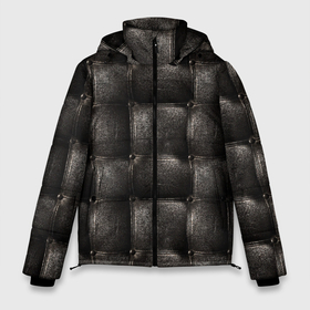 Мужская зимняя куртка 3D с принтом Стёганая кожа в Новосибирске, верх — 100% полиэстер; подкладка — 100% полиэстер; утеплитель — 100% полиэстер | длина ниже бедра, свободный силуэт Оверсайз. Есть воротник-стойка, отстегивающийся капюшон и ветрозащитная планка. 

Боковые карманы с листочкой на кнопках и внутренний карман на молнии. | Тематика изображения на принте: кожа | кожаная | кожаный | паттерн | стёганая кожа | текстура