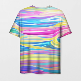 Мужская футболка 3D с принтом Многоцветные волны в Курске, 100% полиэфир | прямой крой, круглый вырез горловины, длина до линии бедер | abstraction | bright | colors | emotions | lines | multicoloured | positive | summer | waves | абстракция | волны | выразительный | краски | летний | многоцветные | позитивный | полосы | радужный | разноцветные | эмоциональный | яркий