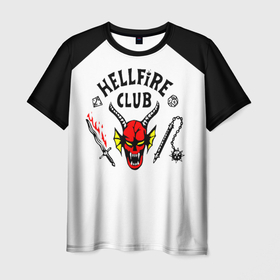 Мужская футболка 3D+ с принтом Stranger Things HellFire Club в Санкт-Петербурге, 100% микрофибра | круглый вырез горловины, длина до линии бедер | 