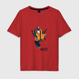Мужская футболка хлопок Oversize с принтом Jazz   Africa в Екатеринбурге, 100% хлопок | свободный крой, круглый ворот, “спинка” длиннее передней части | 