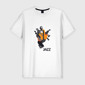 Мужская футболка хлопок Slim с принтом Jazz   Africa в Екатеринбурге, 92% хлопок, 8% лайкра | приталенный силуэт, круглый вырез ворота, длина до линии бедра, короткий рукав | Тематика изображения на принте: 
