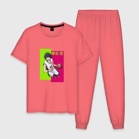 Мужская пижама хлопок с принтом Sora Kurumatani в Новосибирске, 100% хлопок | брюки и футболка прямого кроя, без карманов, на брюках мягкая резинка на поясе и по низу штанин
 | Тематика изображения на принте: ahiru no sora | anime | sora kurumatani | аниме | анимэ | сора куруматани