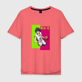 Мужская футболка хлопок Oversize с принтом Sora Kurumatani в Новосибирске, 100% хлопок | свободный крой, круглый ворот, “спинка” длиннее передней части | ahiru no sora | anime | sora kurumatani | аниме | анимэ | сора куруматани