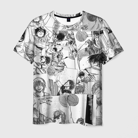 Мужская футболка 3D с принтом Команда мечты паттерн , 100% полиэфир | прямой крой, круглый вырез горловины, длина до линии бедер | ahiru no sora | anime | chiaki h | momoharu hanazono | sei shiraishi | sora kurumatani | аниме | анимэ | момохару ханадзоно | сора куруматани | сэй сираиси | тиаки ханадзоно