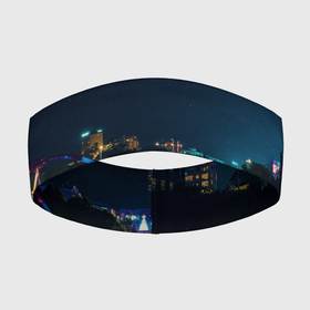 Повязка на голову 3D с принтом Неоновый мост города во тьме  Жёлтый в Новосибирске,  |  | abstraction | art | artwork | bridge | city | colorful | colors | dark | darkness | graphics | neon | patterns | street | surrealism | sweethuman | sweethumen | абстракция | арт | город | графика | искусство | мост | неон | разноцветный | сюрреализм | тем