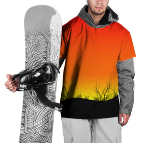 Накидка на куртку 3D с принтом Закат и травы в Курске, 100% полиэстер |  | evening | gradient | herbs | sky | sunrise | sunset | вечер | градиент | закат | небо | поле | природа