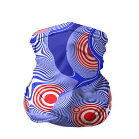 Бандана-труба 3D с принтом Сине красная психоделика , 100% полиэстер, ткань с особыми свойствами — Activecool | плотность 150‒180 г/м2; хорошо тянется, но сохраняет форму | abstraction | абстракция | волны | круги | психоделика