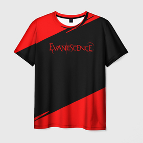 Мужская футболка 3D с принтом Evanescence   в красном цвете в Кировске, 100% полиэфир | прямой крой, круглый вырез горловины, длина до линии бедер | evanescence | punk | rock | альтернативный хип хоп | группа | инди поп | музыка | музыкальное произведение | ноты | панк | регги | рок | синти поп