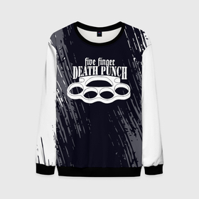 Мужской свитшот 3D с принтом Five Finger Death Punch   кастет в Курске, 100% полиэстер с мягким внутренним слоем | круглый вырез горловины, мягкая резинка на манжетах и поясе, свободная посадка по фигуре | 5fdp | 5фдп | ffdp | five finger death punch | metal | music | skeleton | sounds | метал | музыка | рок | череп