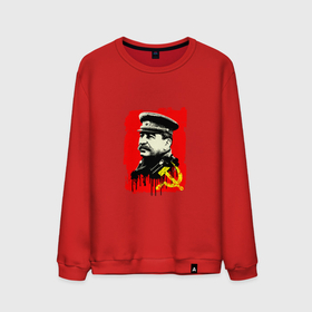 Мужской свитшот хлопок с принтом СССР   Сталин , 100% хлопок |  | Тематика изображения на принте: 