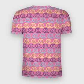 Мужская футболка 3D Slim с принтом Волны   узоры класические в Новосибирске, 100% полиэстер с улучшенными характеристиками | приталенный силуэт, круглая горловина, широкие плечи, сужается к линии бедра | абстрактные | абстракция | геометрия | классика | классические | нейтральные | спокойные | узор | узоры