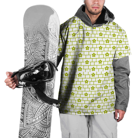 Накидка на куртку 3D с принтом Зеленые кирпичики и цветы , 100% полиэстер |  | Тематика изображения на принте: абстрактные | абстракция | геометрия | классика | классические | нейтральные | спокойные | узор | узоры