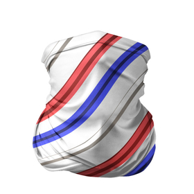 Бандана-труба 3D с принтом Волнистая диагональ триколор российского флага в Новосибирске, 100% полиэстер, ткань с особыми свойствами — Activecool | плотность 150‒180 г/м2; хорошо тянется, но сохраняет форму | геометрия | диагональ | патриотизм | россия | триколор | флаг