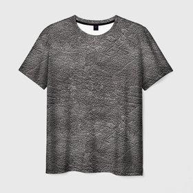 Мужская футболка 3D с принтом Серая кожа в Санкт-Петербурге, 100% полиэфир | прямой крой, круглый вырез горловины, длина до линии бедер | кожа | кожаная | кожаное | кожаный | паттерн | серая кожа | текстура