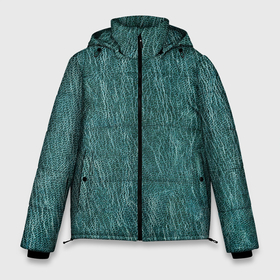 Мужская зимняя куртка 3D с принтом Зелёная кожа в Белгороде, верх — 100% полиэстер; подкладка — 100% полиэстер; утеплитель — 100% полиэстер | длина ниже бедра, свободный силуэт Оверсайз. Есть воротник-стойка, отстегивающийся капюшон и ветрозащитная планка. 

Боковые карманы с листочкой на кнопках и внутренний карман на молнии. | зелёная кожа | кожа | кожаная | кожаное | кожаный | паттерн | текстура