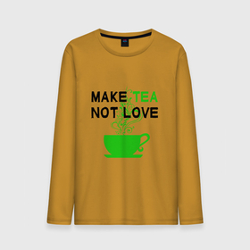 Мужской лонгслив хлопок с принтом Make tea, not love в Петрозаводске, 100% хлопок |  | cup of tea | humor | i love tea | love | make tea | tea time | text | любовь | надписи | приколы | текст | чай | чайный любитель | чашка чая | юмор