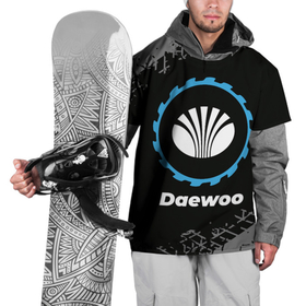 Накидка на куртку 3D с принтом Daewoo в стиле Top Gear со следами шин на фоне в Тюмени, 100% полиэстер |  | auto | brand | daewoo | gear | logo | symbol | top | авто | бренд | гир | дэу | лого | символ | следы | топ | шин | шины